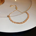 18K Gold Plated Oval Cubic Zirconia Buckle Bangle Bracelet