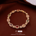 18K Gold Plated Oval Zirconia Buckle Bracelet - Chic Retro Fashion