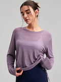 Stylish Long-Sleeve Yoga Cover-Up with Drawstring Detail