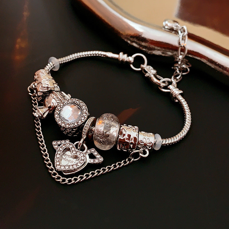French Style Oval Zircon Bangle for Women - Sweet Luxury