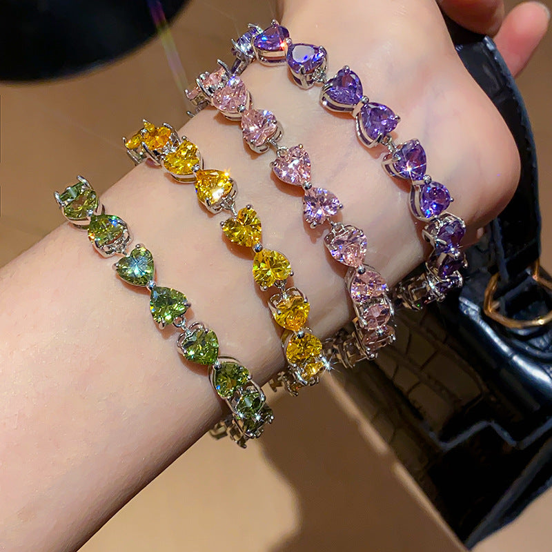 French Style Oval Zircon Bangle for Women - Sweet Luxury