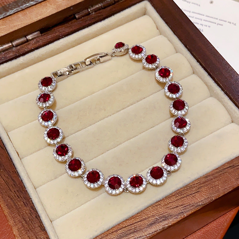 French Style Oval Zircon Bracelet - Chic Contemporary Jewelry