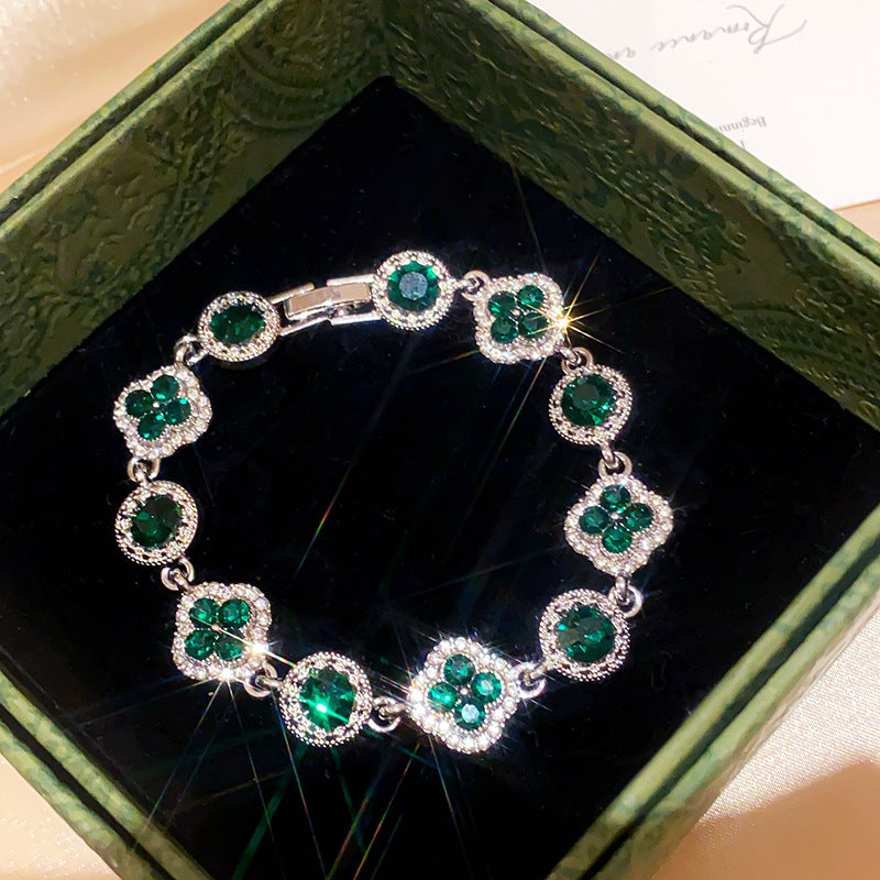 French Style Oval Zircon Bracelet - Chic Contemporary Jewelry