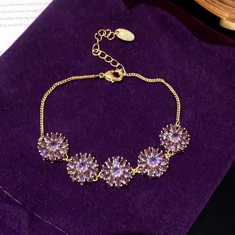 French Style Oval Zircon Bracelet - Chic Contemporary Jewelry
