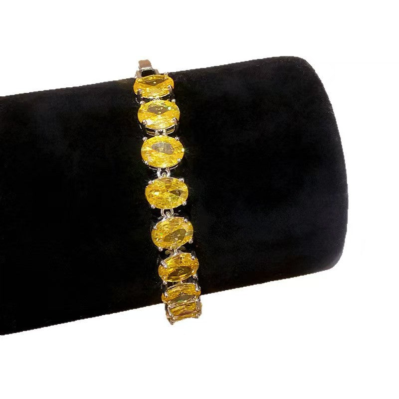 Parisian Oval Zircon Bracelet - Elegant French Style Accessory