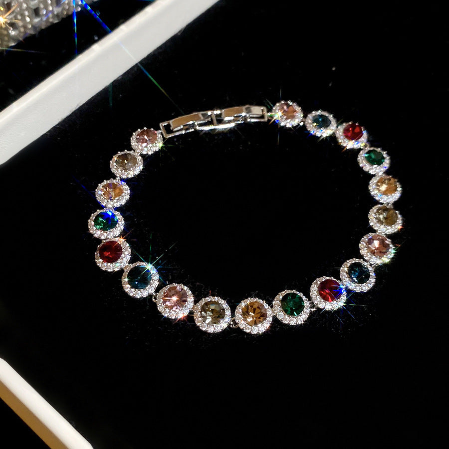 Ins Style Korean Zirconia Bangle - Elegant Minimalist Bracelet