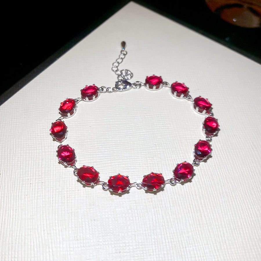 Korean Fashion Ins Diamond-shaped Zircon Bangle Bracelet