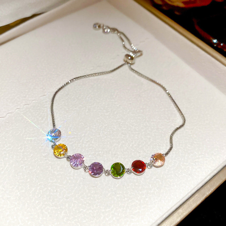 Korean Fashion Ins Diamond-shaped Zircon Bangle Bracelet