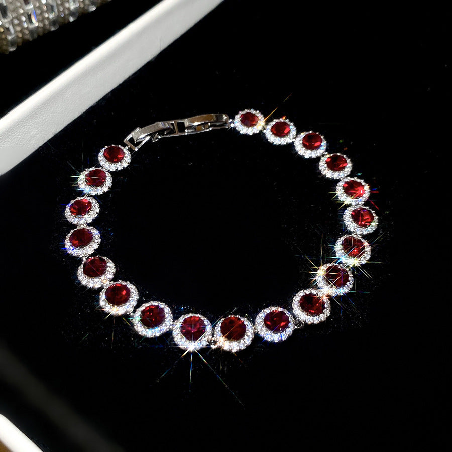 Korean Fashion Ins Diamond-shaped Zircon Bangle Bracelet