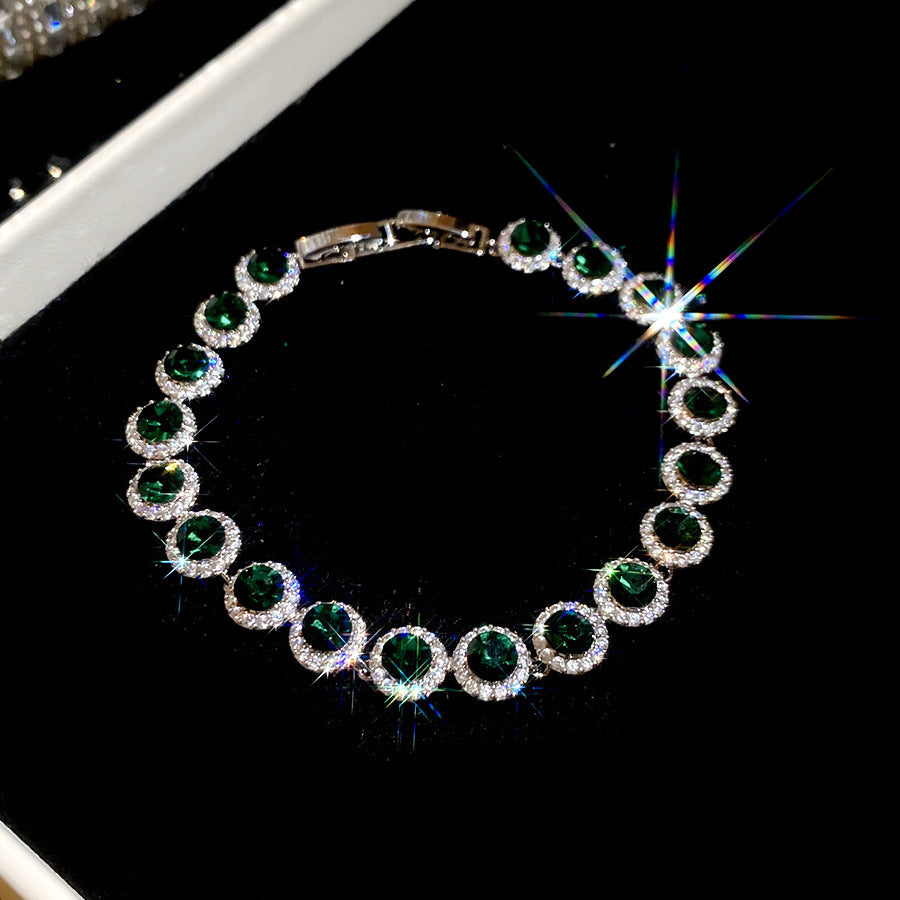 Ins Style Korean Rhombus Zirconia Bracelet - Chic Minimalist Bangle