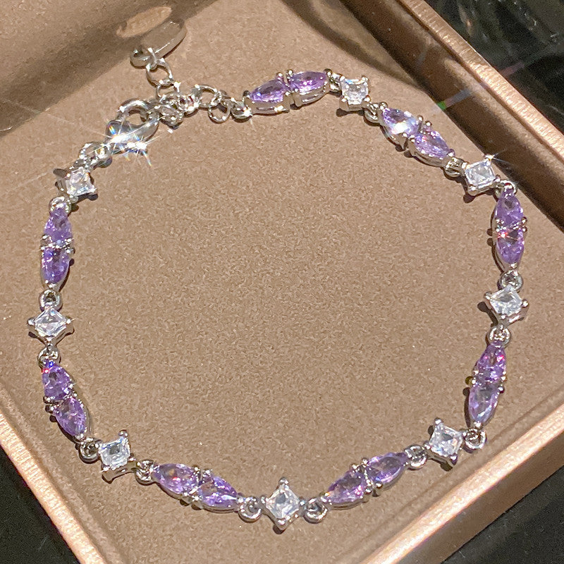 Korean Ins Rhombus Cubic Zirconia Bracelet - Artisan Jewelry