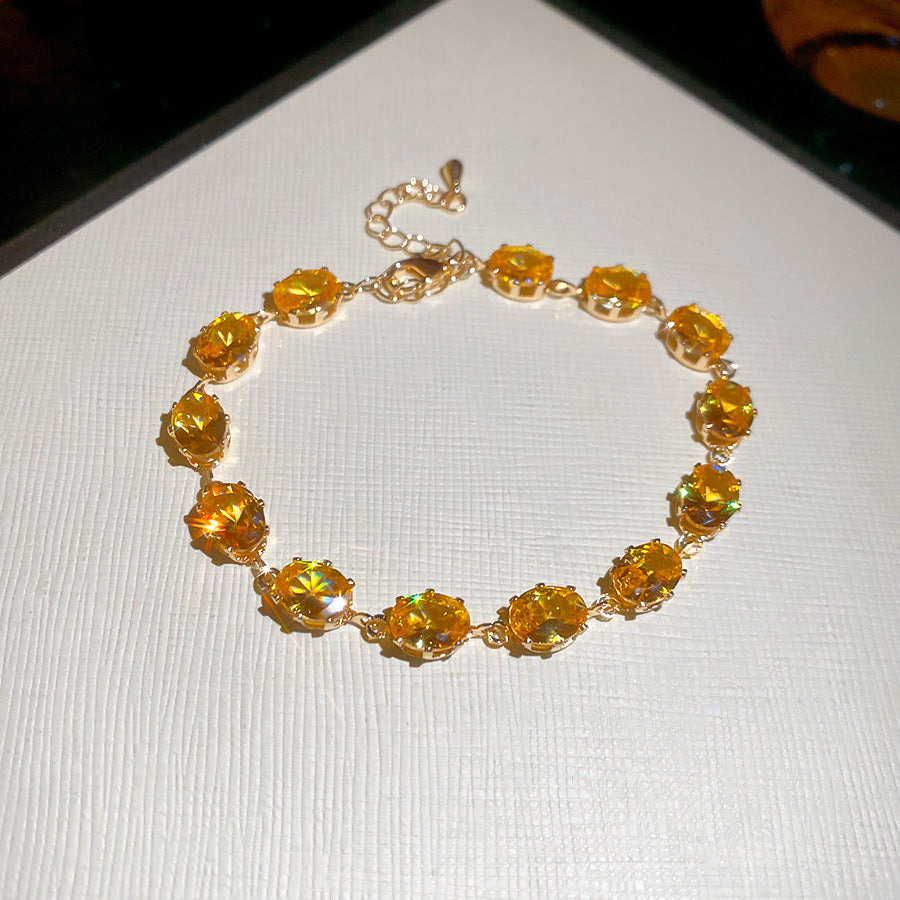 Korean Ins Rhombus Cubic Zirconia Bracelet - Artisan Jewelry