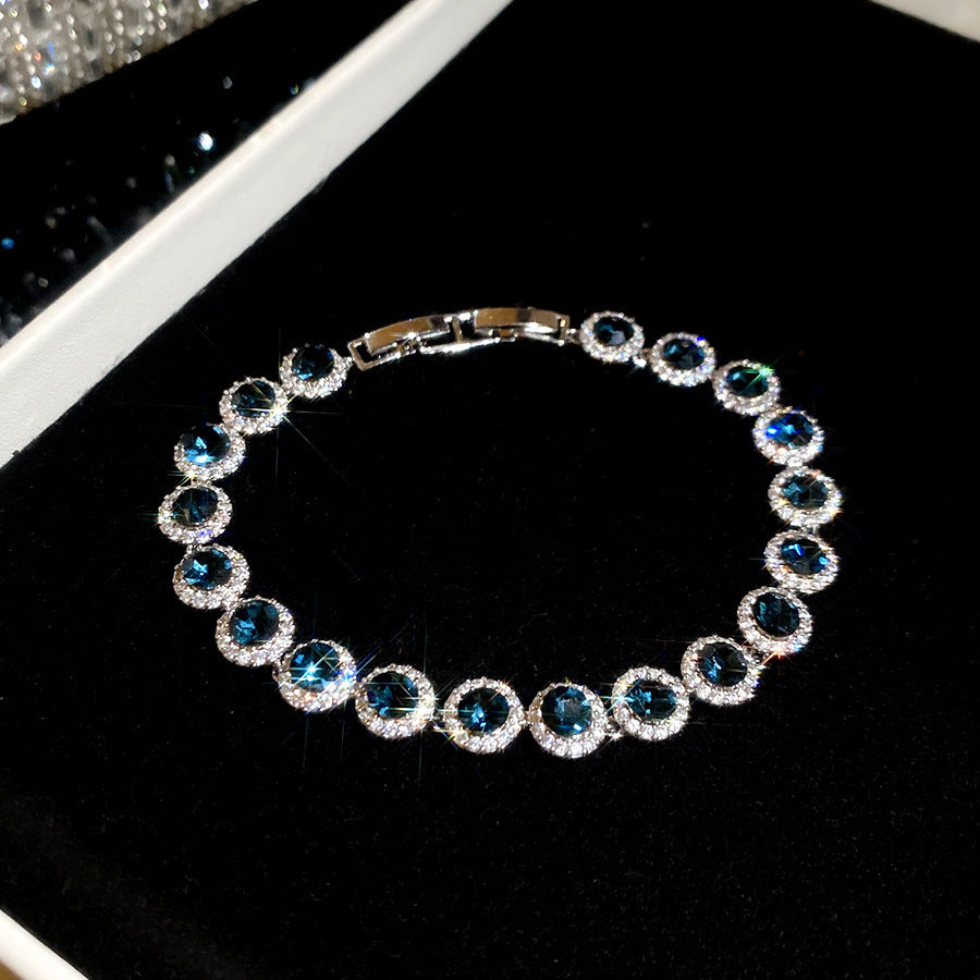 Ins Style Diamond-shaped Zircon Bracelet - Ethereal Shiny Bangle