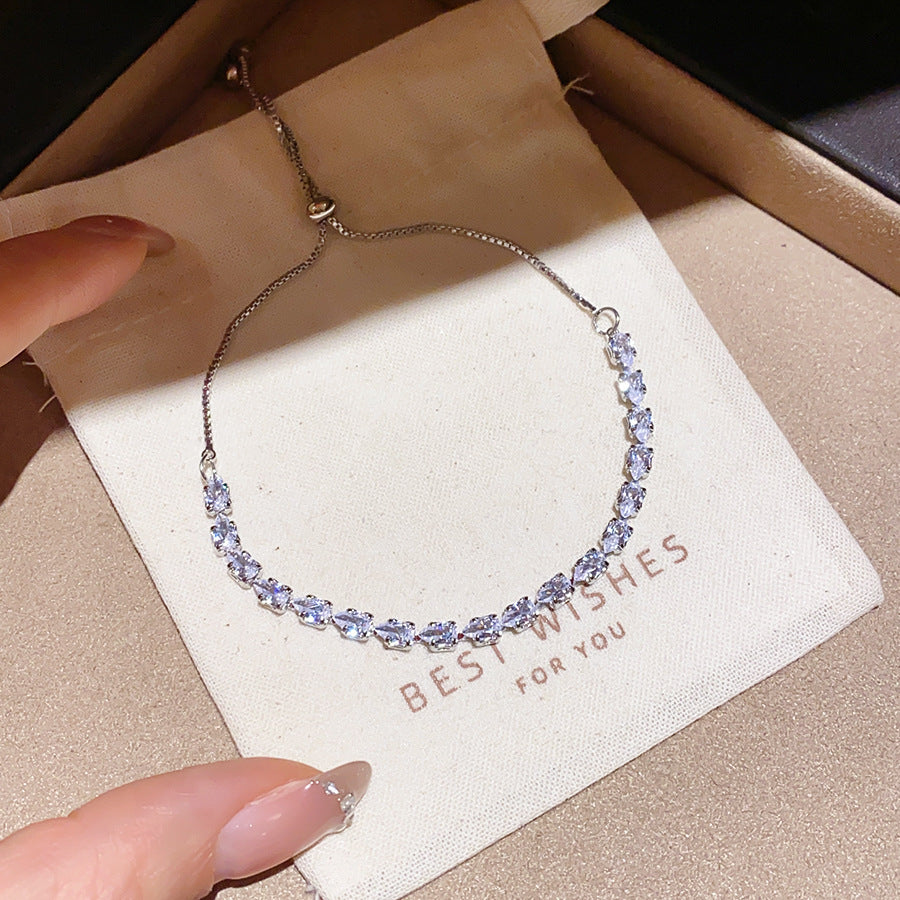 Frosted Blue Zircon Bracelet - Elegant Luxury Hand Jewelry