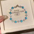 Frosted Blue Zircon Bracelet - Elegant Luxury Hand Jewelry