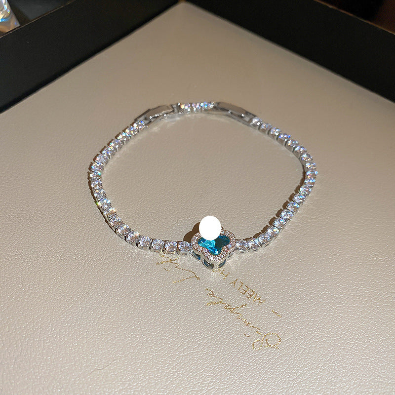 Chic Western Style Cubic Zirconia Love Heart Bracelet