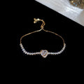 Chic Western Style Cubic Zirconia Love Heart Bracelet