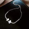 Exquisite Western Style Zirconia Heart Bracelet - Chic Bangle