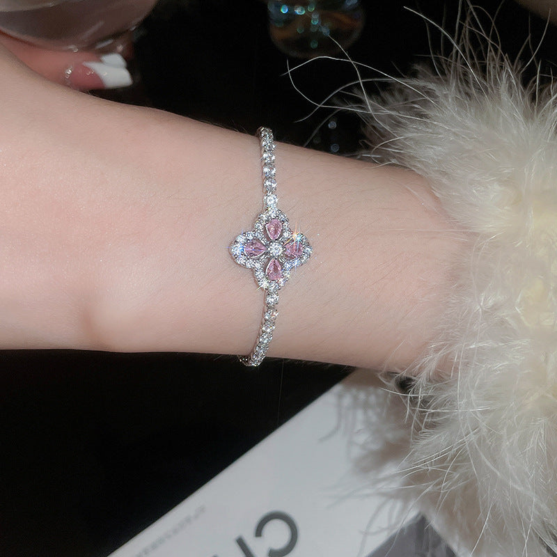 Geometric Round Zircon Drawstring Bracelet - Elegant Jewelry