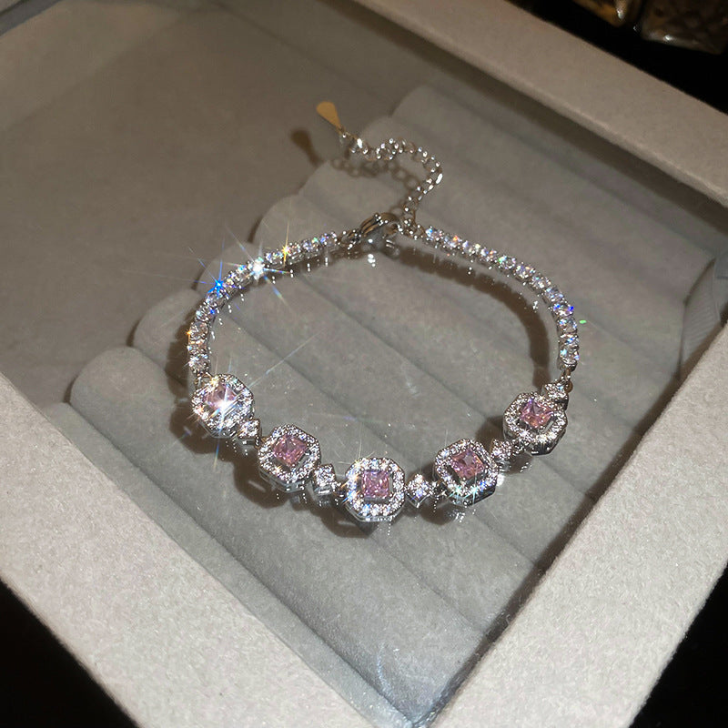 Geometric Round Zircon Drawstring Bracelet - Elegant Jewelry