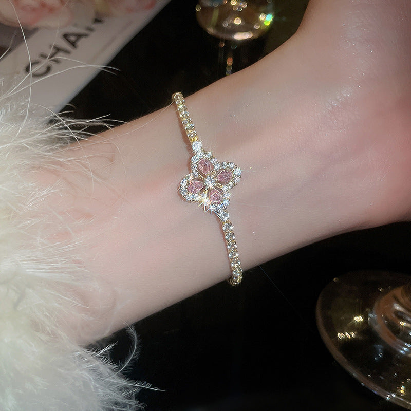 Magic Circle Cubic Zirconia Slider Bracelet - Exquisite Bangle