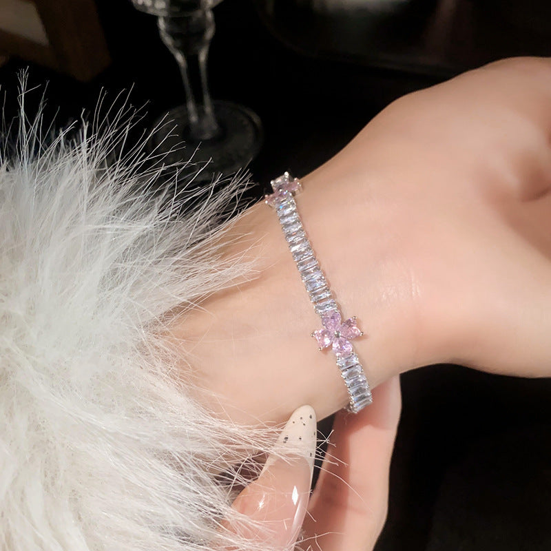 Geometric Round Zircon Drawstring Bracelet - Vintage Dainty Accessory