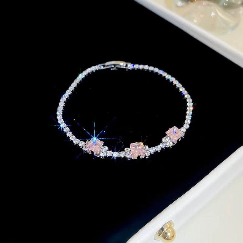 Geometric Round Zircon Drawstring Bracelet - Vintage Dainty Accessory
