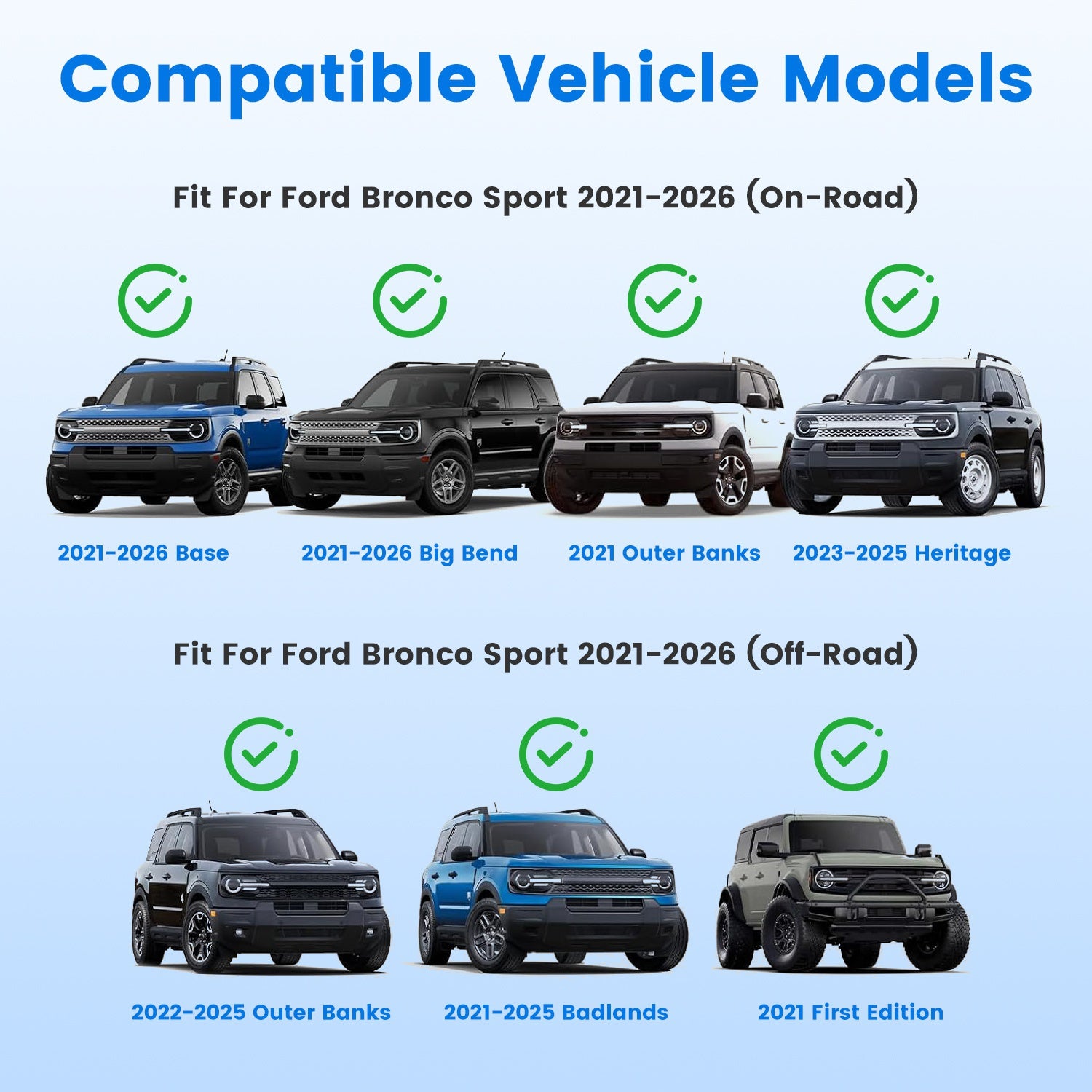 Roof Rack Cross Bars for Ford Bronco Sport 2021-2026