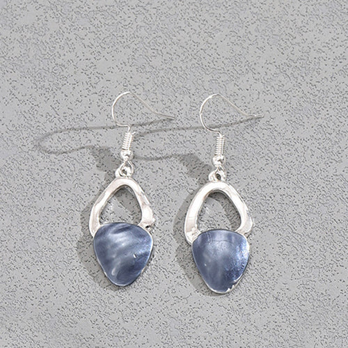 Elegant Round Enamel Drop Earrings & Clavicle Necklace Set