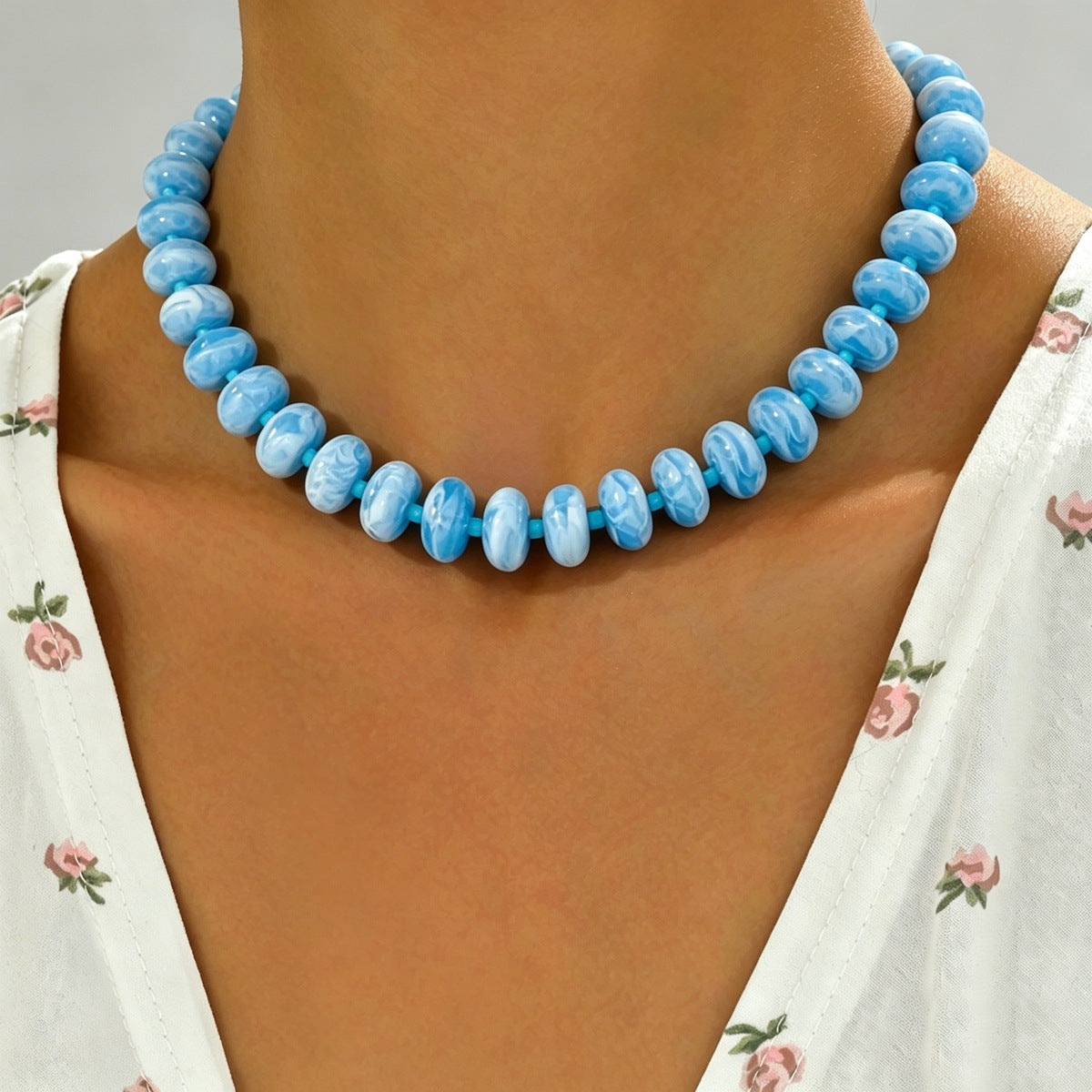 Geometric Dopamine Color Handmade Beaded Necklace for Women