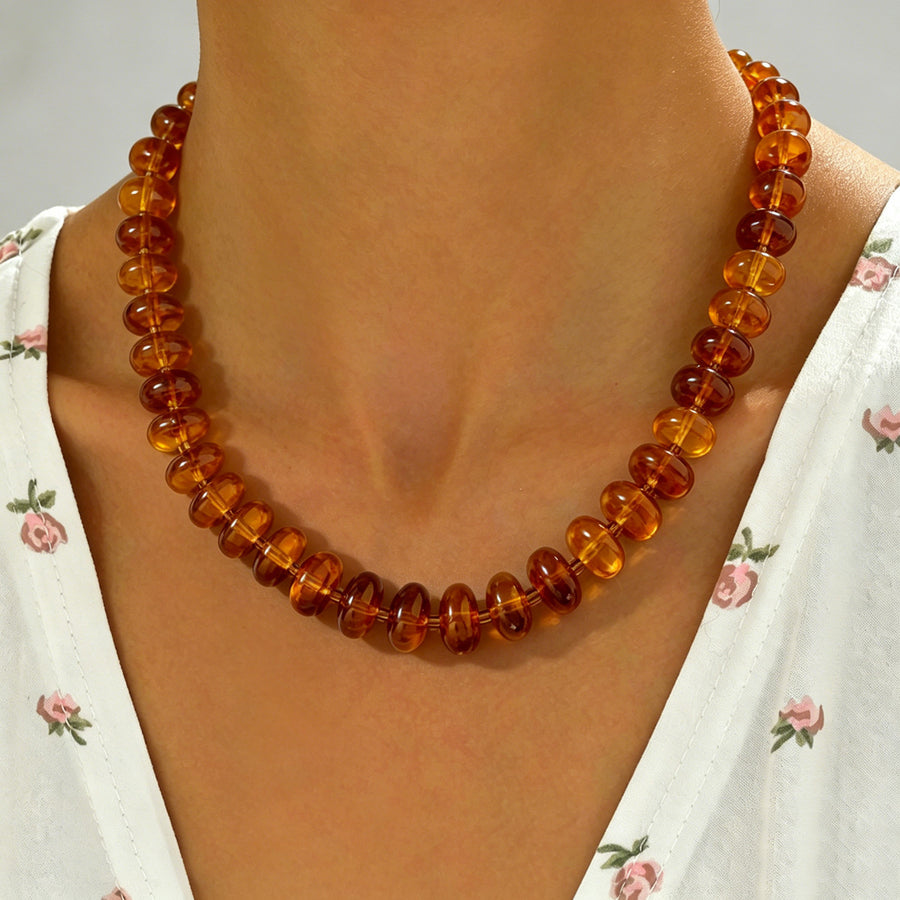 Geometric Dopamine Color Handmade Beaded Necklace for Women