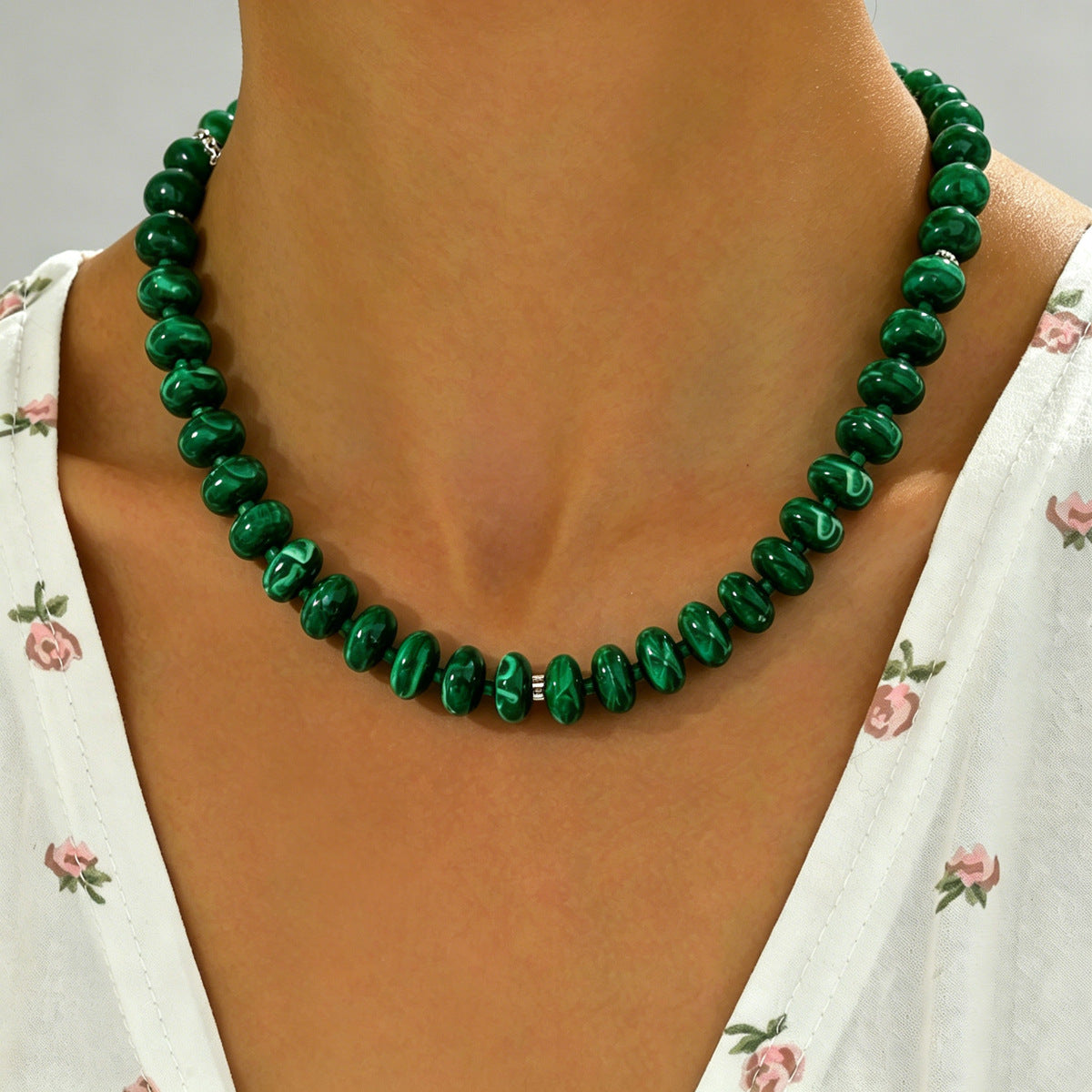 Geometric Dopamine Color Handmade Beaded Necklace for Women