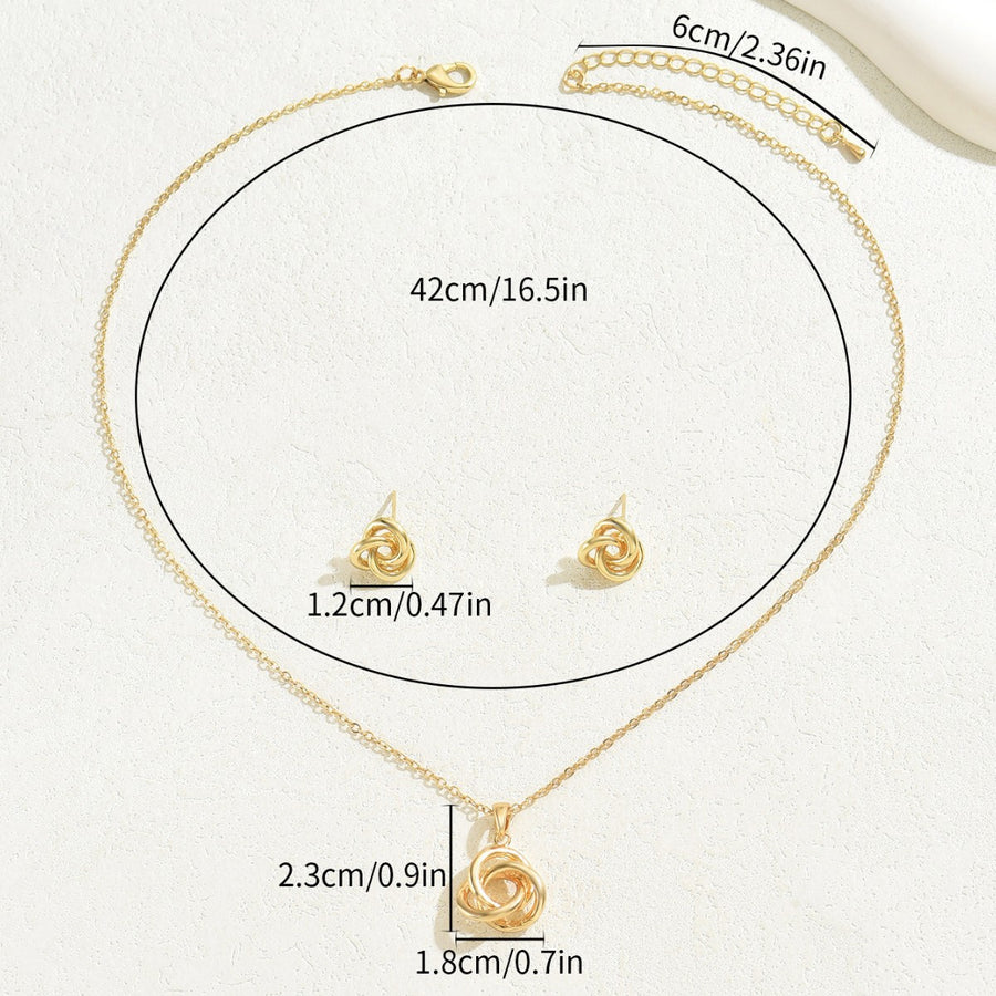 Magic Circle Jewelry Set - Geometric Earrings & Necklace