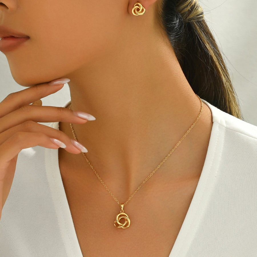 Magic Circle Jewelry Set - Geometric Earrings & Necklace