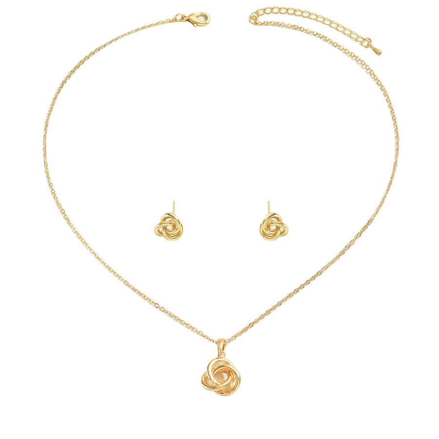 Magic Circle Jewelry Set - Geometric Earrings & Necklace