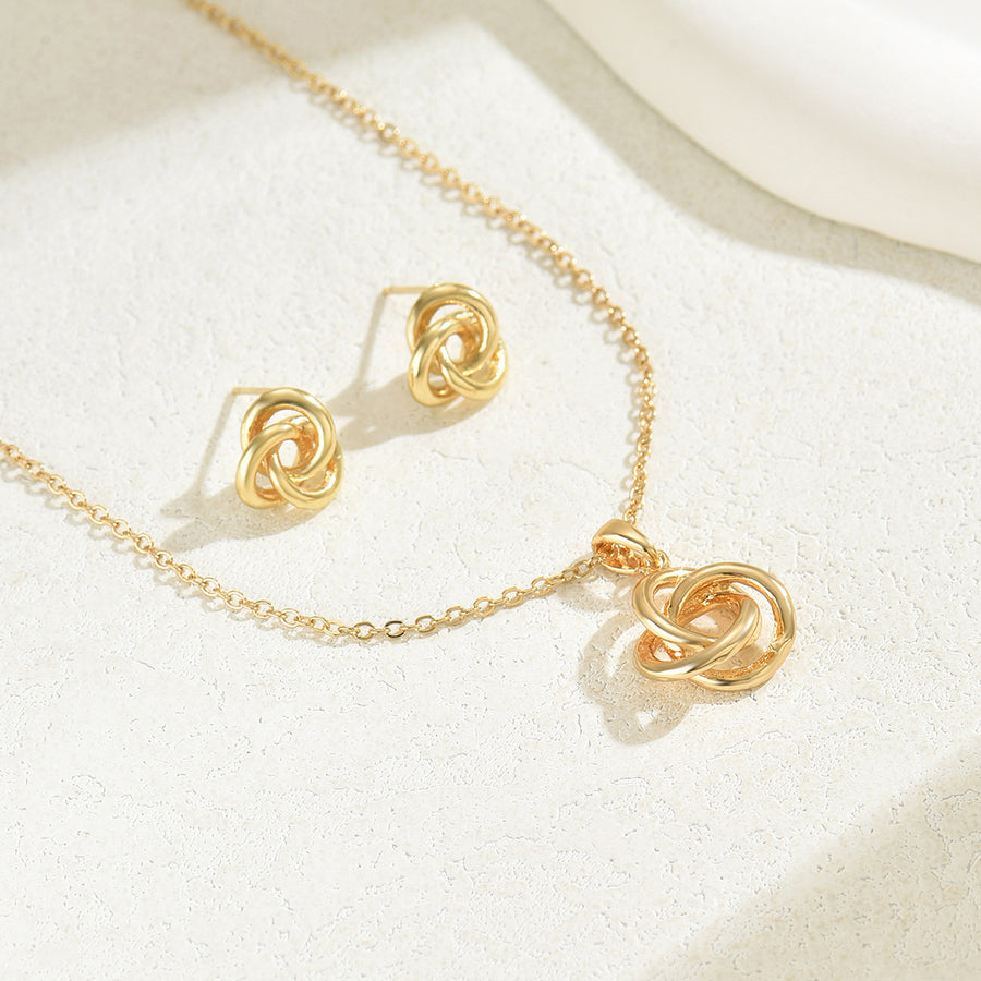 Magic Circle Jewelry Set - Geometric Earrings & Necklace