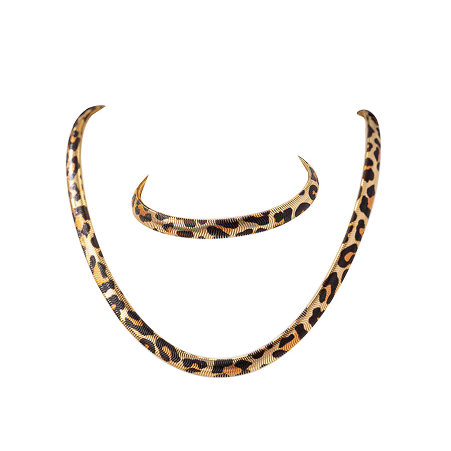 Bestselling Cross-Border Jewelry Set for Women - Leopard Print Necklace