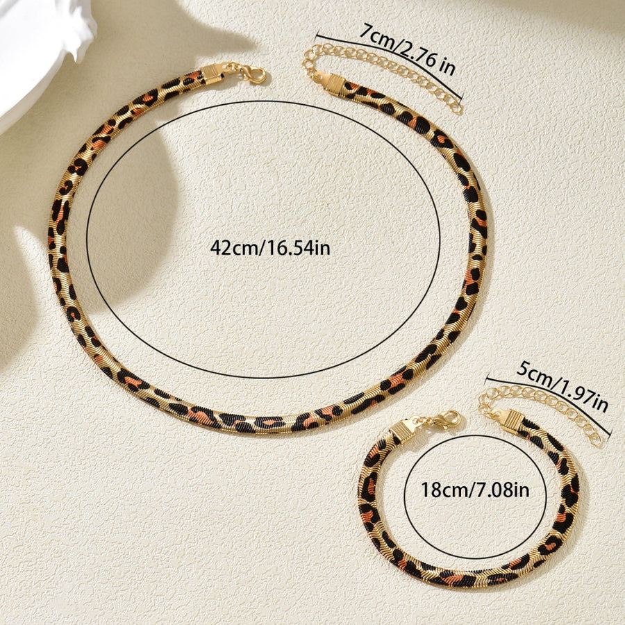 Bestselling Cross-Border Jewelry Set for Women - Leopard Print Necklace