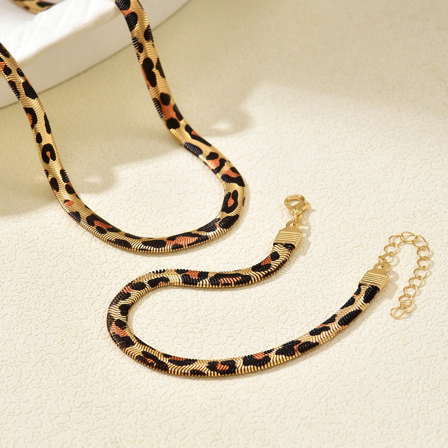 Bestselling Cross-Border Jewelry Set for Women - Leopard Print Necklace