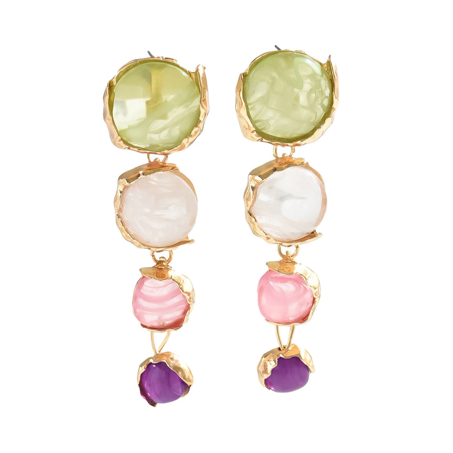 Minimalist Forest Style Geometric Round Earrings for Women