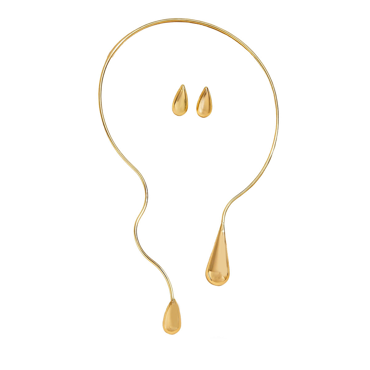 Elegant Cross-Border Jewelry Set: Teardrop Necklace & Earrings