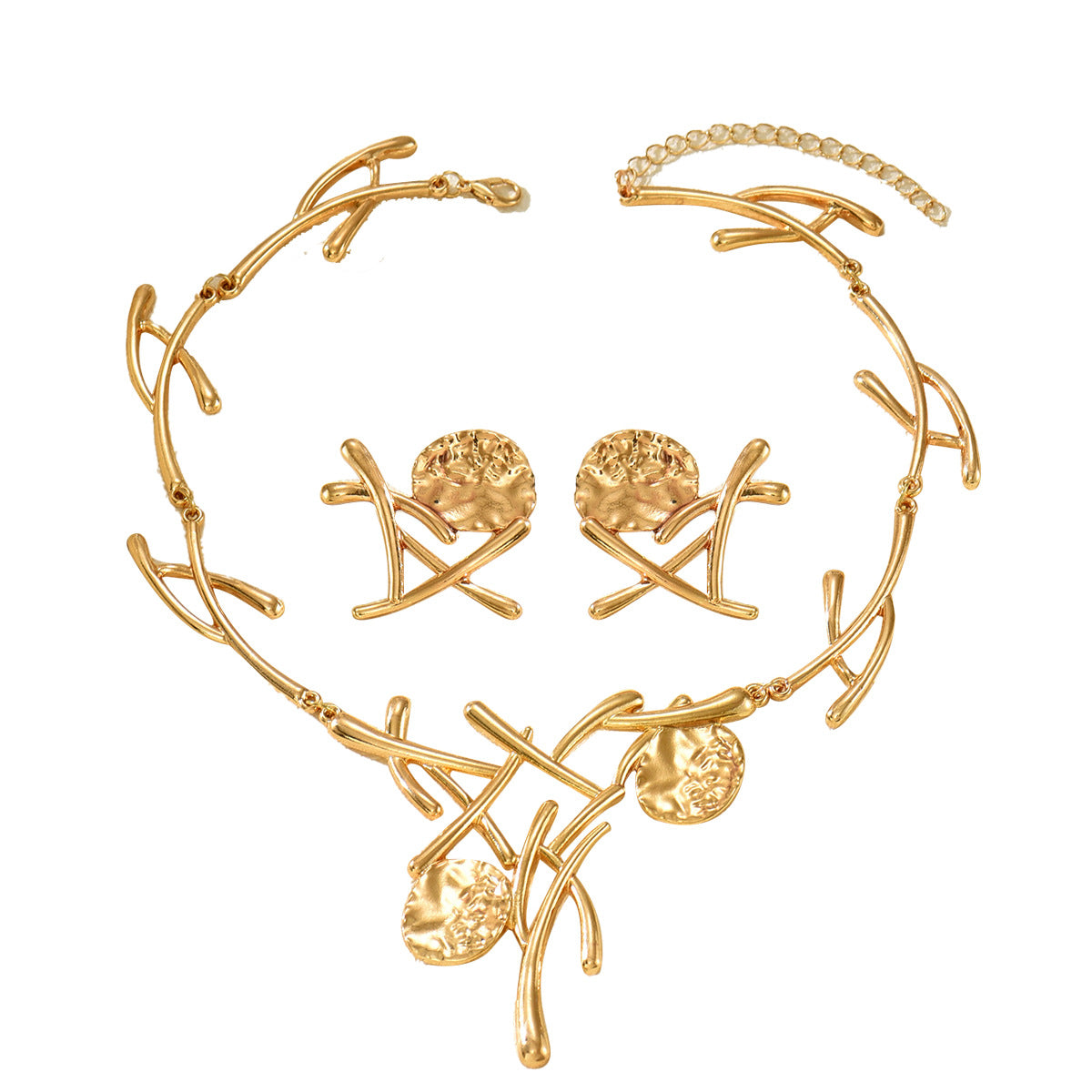 Stylish European Jewelry Set - Geometric Metal Accessories