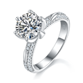 S925 Sterling Silver 2ct Round Moissanite Promise Ring