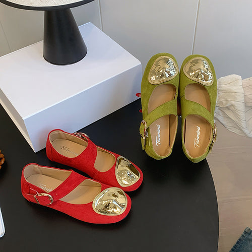 2026 Summer Women's Retro Flat Low-Cut Flats with Buckle