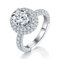 S925 Sterling Silver 2ct Oval Moissanite Ring with Gift Box