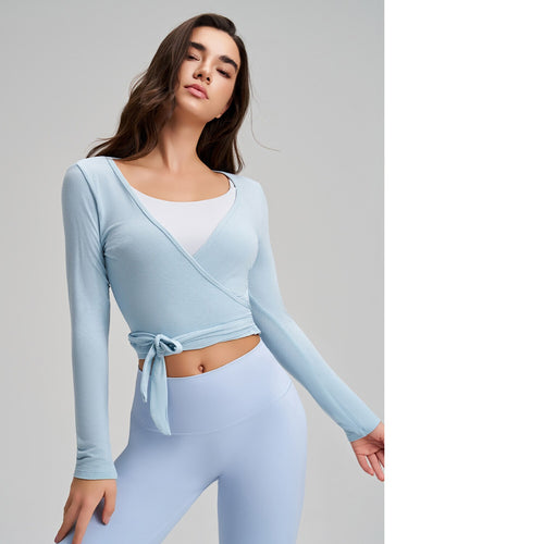 Stylish One-Piece Long-Sleeve Yoga Top with Tie Strap