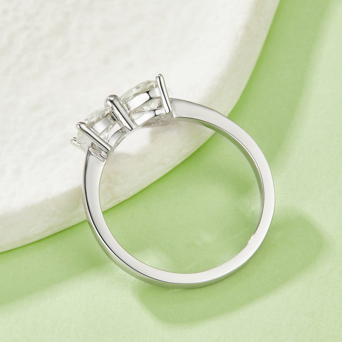 Heart Bow Tie Moissanite Promise Ring - D Color VVS1