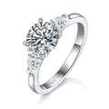 Stunning 2 Carat Round Moissanite Engagement Ring in S925 Silver
