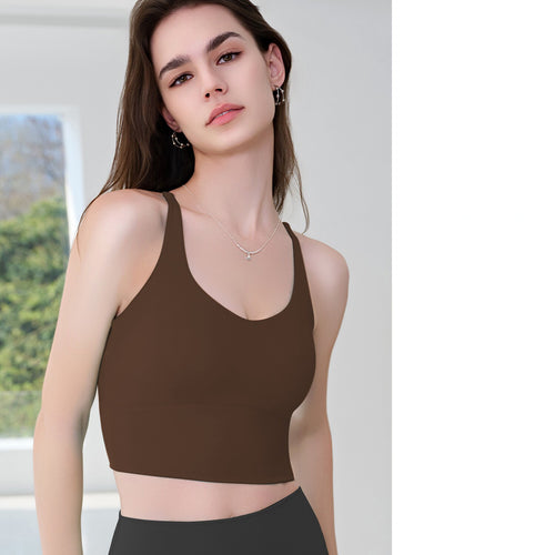 New Women's Sports Cami Tank Top - Shockproof Yoga Bra