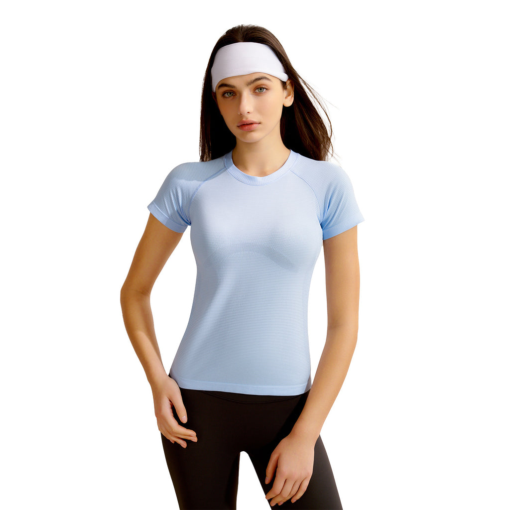 New Women's Short-Sleeve Yoga Top for Pilates Training